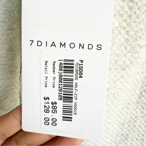 7 DIAMONDS Size S Restoration Half-Zip Hoodie in Natural NEW! - Picture 8 of 10